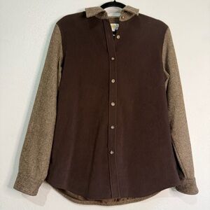 Talbots Chocolate Brown Shacket with Herringbone Collar/Sleeves. Sz 6.